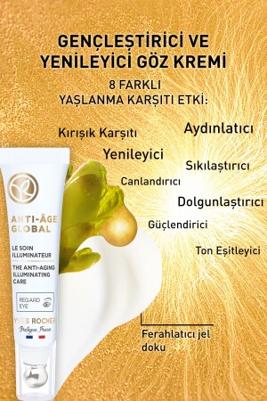 Regenerative Anti-Aging-Pflege mit pflanzlichen Stammzellen Anti-Age Global – Koffein und Vitamin E – Augencreme - 3