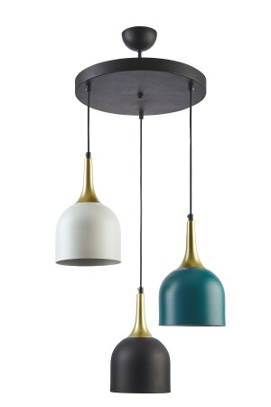 Reına Modern Design Metallkopf Mix Color Pendelleuchte Café - Küche 3-Plus Kronleuchter REINAKLASİKS LAMPLITT3-PLUG - 1