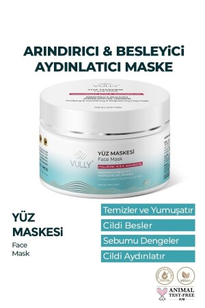 Reinigende, nährende, aufhellende Tonmaske für das Gesicht 150 ml (Hyaluronsäure – Avocadoöl) Aufhellende Tonmaske - 1