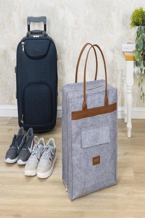 Reise-Schuh-/Gepäcktasche mit Ledergriff, Schuh-Aufbewahrungsbox, Koffer, Reise-Organizer - 1