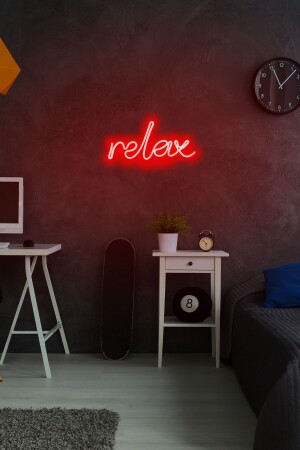 - Relax - Led Dekoratif Duvar Aydınlatması Neon Duvar Yazısı Sihirli Led Mesajlar -neongraph DEC010041 - 6