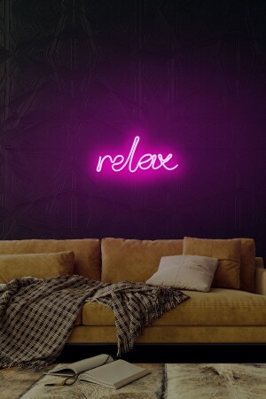 - Relax - Led Dekoratif Duvar Aydınlatması Neon Duvar Yazısı Sihirli Led Mesajlar -neongraph DEC010041 - 1