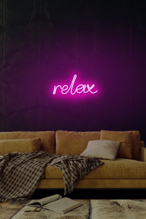 - Relax - Led Dekoratif Duvar Aydınlatması Neon Duvar Yazısı Sihirli Led Mesajlar -neongraph DEC010041 - 2