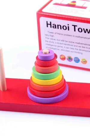 Renkli Ahşap Hanoi Kuleleri - 1