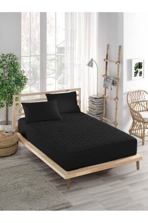 Renkli Alez Siyah-sıvı Geçirmez-mikro Kapitoneli Fitted-çift Kişilik-tek Kişilik-bebek Alezi-su ELYMKRKAPFIT00 - ELY PARKER