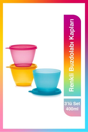 Renkli Buzdolabı Kapları 3'lü Set 400 Ml 11149036 - 2