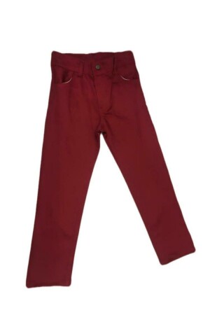 Renkli Çocuk Keten Pantolon Kız-erkek Çocuk Pantolon - Kırmızı KAR-KTNPNT - 1
