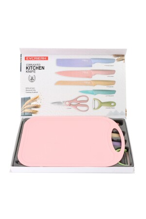 Renkli Paslanmaz Çelik Bıçak Seti - 7 Parça ColorKitchenKnifeSetStainlessSteel - 5