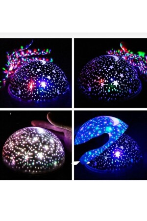 Renkli Yıldızlı Dönen Gökyüzü Projeksiyon Gece Lambası Pembe LAMP-1112 - 6
