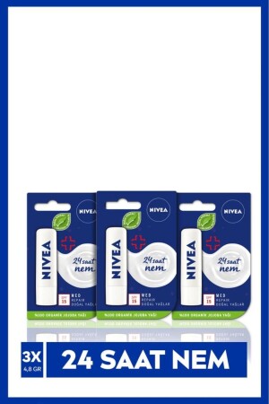 Renksiz Dudak Bakım Kremi Med Repair 4.8gr, 24 Saat Nem, Güneş Koruyucu, SPF15, X3 Adet SET.NVE.403 - 2