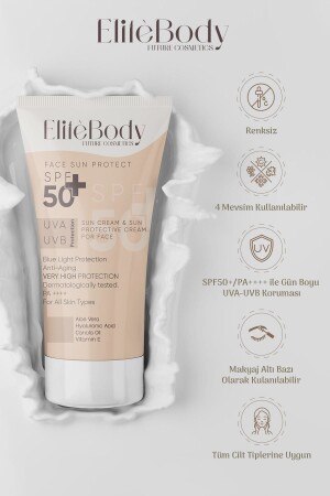 Renksiz Yüz Güneş Kremi Spf 50- Yüksek Koruma ELITEBODYYUZGUNES - 1