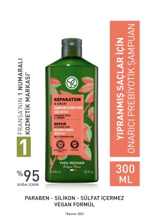 Reparierendes präbiotisches Shampoo für geschädigtes Haar – sulfatfrei, salzfrei und vegan – 300 ml - 1