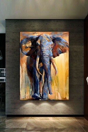 Resimli Tablo Fil Tablosu Yağlı Boya Görünümlü Kanvas Tablo HDY070532486 - HEDİYE AKSESUARCIM