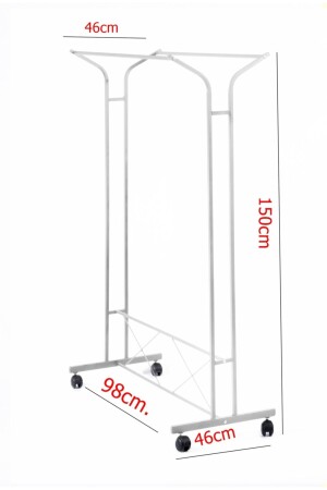 Retohome V Kleiderbügel mit Fuß und Rollen, Weiß 1830B - 6