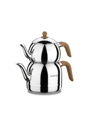 MNZ-Retro Teapot خشبية مجموعة A196 KORKMAZRETROWOOD196 - KORKMAZ