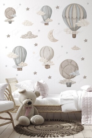 Retro-Ballons-Wandaufkleber-Set für Kinderzimmer – Boho-Wandaufkleber-Set – skandinavisches Motiv - 1