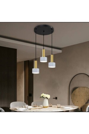 Retro Metal Beyaz Rustik 3 Lü Dekoratif Sarkıt Avize Çap:30 Cm rs007 - Rsylight