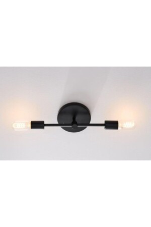 MNZ-Retro Metal Black 2 Piece سقف فلوفيونر رستيك شاندلي ريس00215 - Rsylight