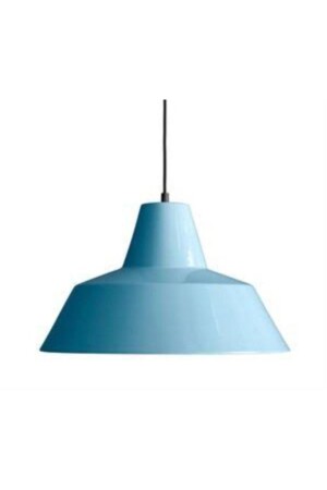 Retro-Metall-Pendelleuchte, Kronleuchter, rustikale Einzel-Pendelleuchte, innen blau, weiße Café-Küchenbeleuchtung, 30 cm, RYS00033 - 2