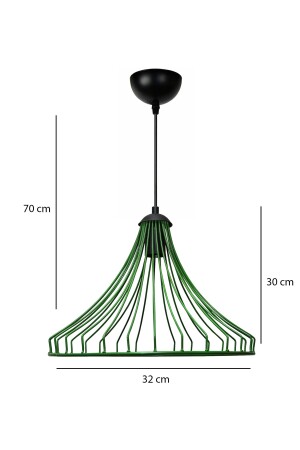 Retro-Metallkäfig-Pendelleuchte, grün, für Café, Restaurant, Wohnzimmer, Eingang, Küche, AYD-3341 - 4