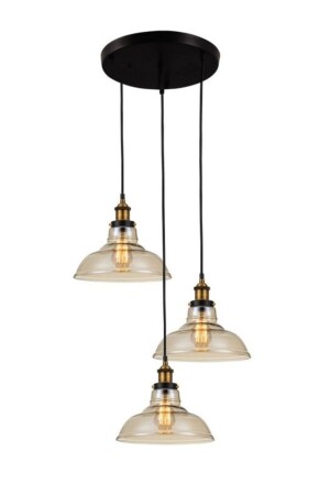 MNZ-Retro Rusik العصري ثلاثي العسل الزجاجي مصباح معلق شمعة MYL002692 - demet habek mylights