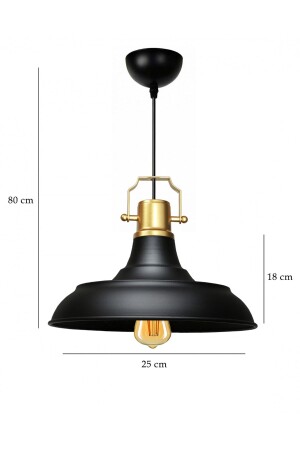 Retro Schwarz Gold Top Detaillierte Pendelleuchte Café Restaurant Küche Eingang Wohnzimmer - 6