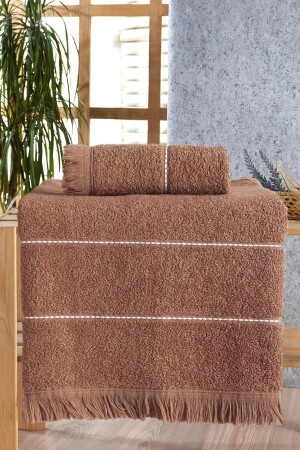 Retro Stripe Cinnamon Badetuch-Set 2-tlg - 2