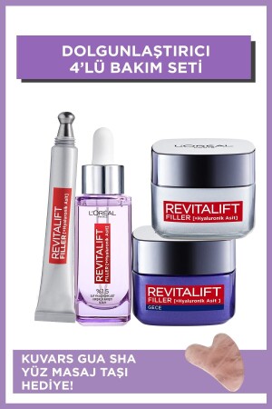 Revitalift Filler Dolgunlaştırıcı Yaşlanma Karşıtı 4'lü Bakım Seti-Gua Sha Yüz Masaj Taşı PKTLPRDOLYSBKSTMST - 4