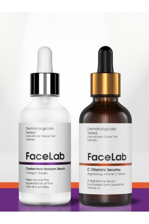 Revitalisierendes Hautpflege-Set mit 2 Stück – Vitamin C Serum Kollagen Serum 8682835673142 - 1