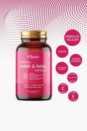 Revival Haar-Nagel 60 Kapseln – Haar Vitamin Kollagen Keratin Biotin – Brennnessel Atkuy. ex. Vitamin B5-b6-c-e - 1