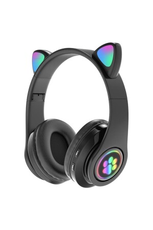 Rgb Kedili Katlanabilir Kulak Üstü Kablosuz Bluetooth 5.0 Kedi Kulaklık (B39M) 35635 - 1