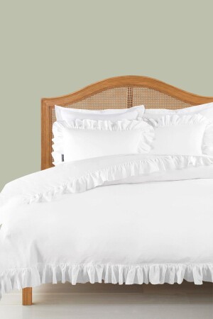 مقاس الملك مقاس الملك مقاس الثلج الأبيض المزدوج - القطن المزدوج سلسلة الفندق غطاء القماش مجموعة RHN7073B - RİTMOHOME