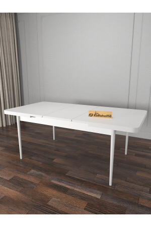 Riff Aytaşı 80x130 cm ausziehbarer Esstisch, 6-Personen-Tischstuhl-Set – Creme TYCQY81HHN169259938465923 - 4