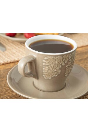 Rila Stoneware 2'li Çay Fincanı Takımı 250 Ml Bej - Yeşil 10035547 - 4