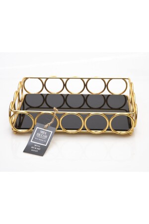 Ringmodell 1. Qualität Edelstahl Gold gefüllt Eisen Acryl Basis Tablett Präsentation Organizer Geschirr Küche HLKBYK - 3