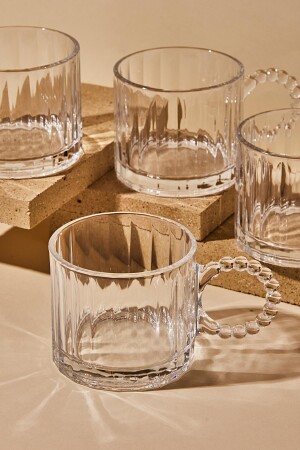 Ringo Line 4-teiliger 325-ml-Glasbecher mit Perlengriffbecher 14889 - 4