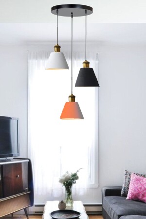 Rio Modern Huni Metal Sarkıt Avize Salon Oturma Odası Sarkıt Üçlü Avize RİOAVİZE3LÜ - Uçar