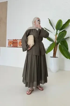 Riva Pinterest Etek Takım Haki - Nuuwears