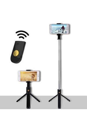 River World Sabitlenebilir Cep Telefon Tutucu Ayarlanabilir Taşınabilir 3 Ayaklı Tripod Selfie Çubu - 8