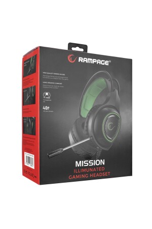 RM-K23 MISSION Grünes Gaming-Headset Gamer-Headset Headset mit Mikrofon 3,5-Buchse LED RM-K23 MISSION - 8