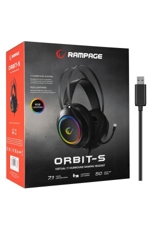 Rm-k45 Orbit-s Rgb 7. Schwarzes Gaming-Headset mit 1 USB-Mikrofon RM-K45 - 7