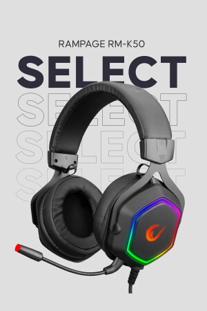 Rm-k50 Select Siyah Usb 7.1 Rgb Ledli Gaming Oyuncu Mikrofonlu Kulaklık RM-K50 - 1