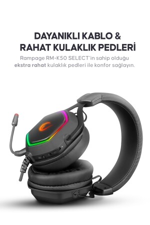 Rm-k50 Wählen Sie Schwarz USB 7. 1 RGB-LED-Gaming-Headset mit Mikrofon RM-K50 - 5
