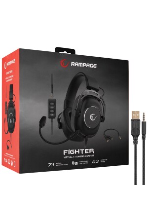 Rm-k89 Fighter USB 7. 1 gesteuertes PC+PS4+mobiles Surround-Gaming-Headset mit Mikrofon RM-K89 - 7