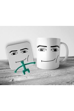 Roblox Man Face Trophy Cup, Untersetzer und Green Rainbow Friend Figurenset PIXKUPRBXS2 - 2