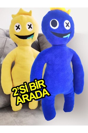 Roblox Rainbow Friends Blue & Yellow Taçlı Monster Peluş Oyuncak -45 Cm - Mavi &sarı BLUE - 1