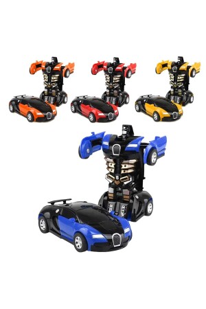 Robot Çek Bırak Araba 1:32 Kendinden Robota Dönüşebilen Araba - Çek Bırak Robota Dönüşen Araba KZL2016-5 - 3