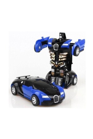 Robot Çek Bırak Araba 1:32 Kendinden Robota Dönüşebilen Araba - Çek Bırak Robota Dönüşen Araba KZL2016-5 - 1