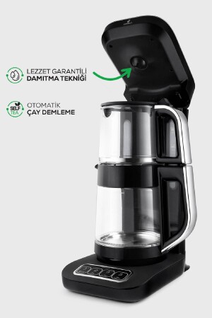 Robotea Pro 4-in-1 sprechende Teemaschine aus Glas, Schwarz, Chrom - 6