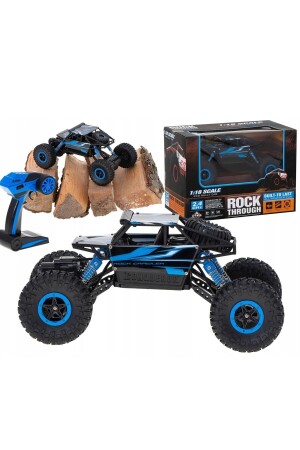 Rock Crawler Uzaktan Kumandalı Jeep Oyuncak Araba 1:18 Ölçek Mavi AN518784561564 - 6